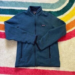 Men’s Patagonia full zip sweater fleece size M heathered blue